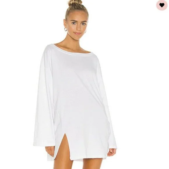 L'Academie | Dresses | Lacademie Boat Neck Mini Dress In White Cotton Modal  Size M Nwt | Poshmark